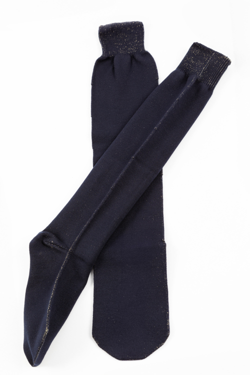 Damen-Kniestrümpfe dunkelblau – hautfreundliche Neurodermitiskleidung aus Silbertextilien, juckreizlindernd, atmungsaktiv und elastisch für perfekten Sitz.