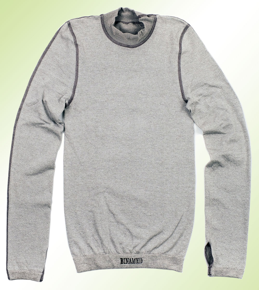 Shirt_Langarm Langarmshirt aus Silbertextil – mit Daumenöffnungen an den Ärmeln, hautfreundlich, elastisch und atmungsaktiv.
